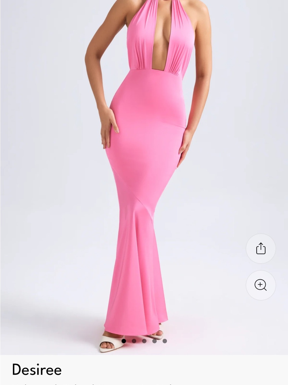 Oh Polly BNWT Satin Pink Halter Mermaid Gown